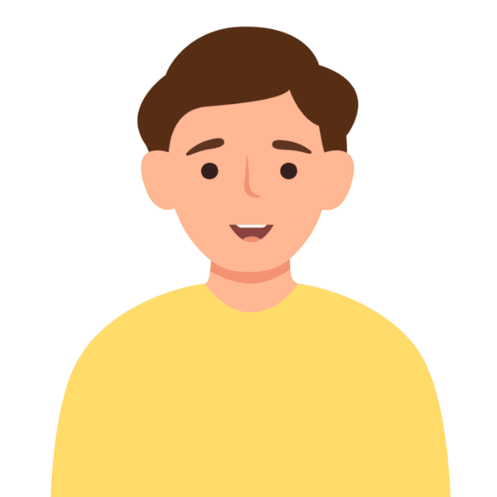 A boy with brown hair and a yellow t-shirt.