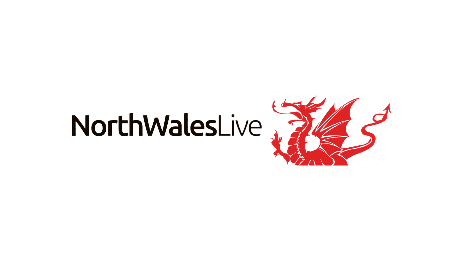 The words "North Wales Live" in black text with a red dragon next to it on a white background.